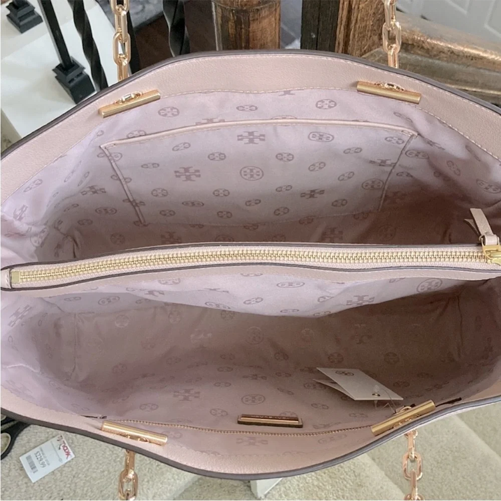 Tory Burch Marsden Pebbled Leather Tote in Light Oak - Picture 8 of 14